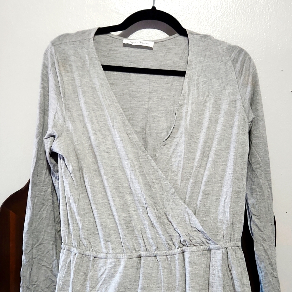 Brigitte Bailey GRAY JERSEY DRESS WITH SLIT MED LARGE